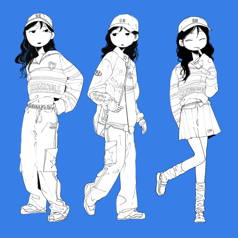 파지작가/개성있는그림체/둥근얼굴/파랑 | 파지 | CREPE